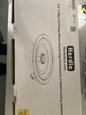 (4 pc) Herdio 6.5'' 2-Way Full Rge Stereo Sound In Wall Ceiling Speakers HCS628BT