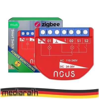 NOUS B3Z Zigbee 3.0 Smart Switch 2 Kanal 2 Channel AC - DC - Power Metering