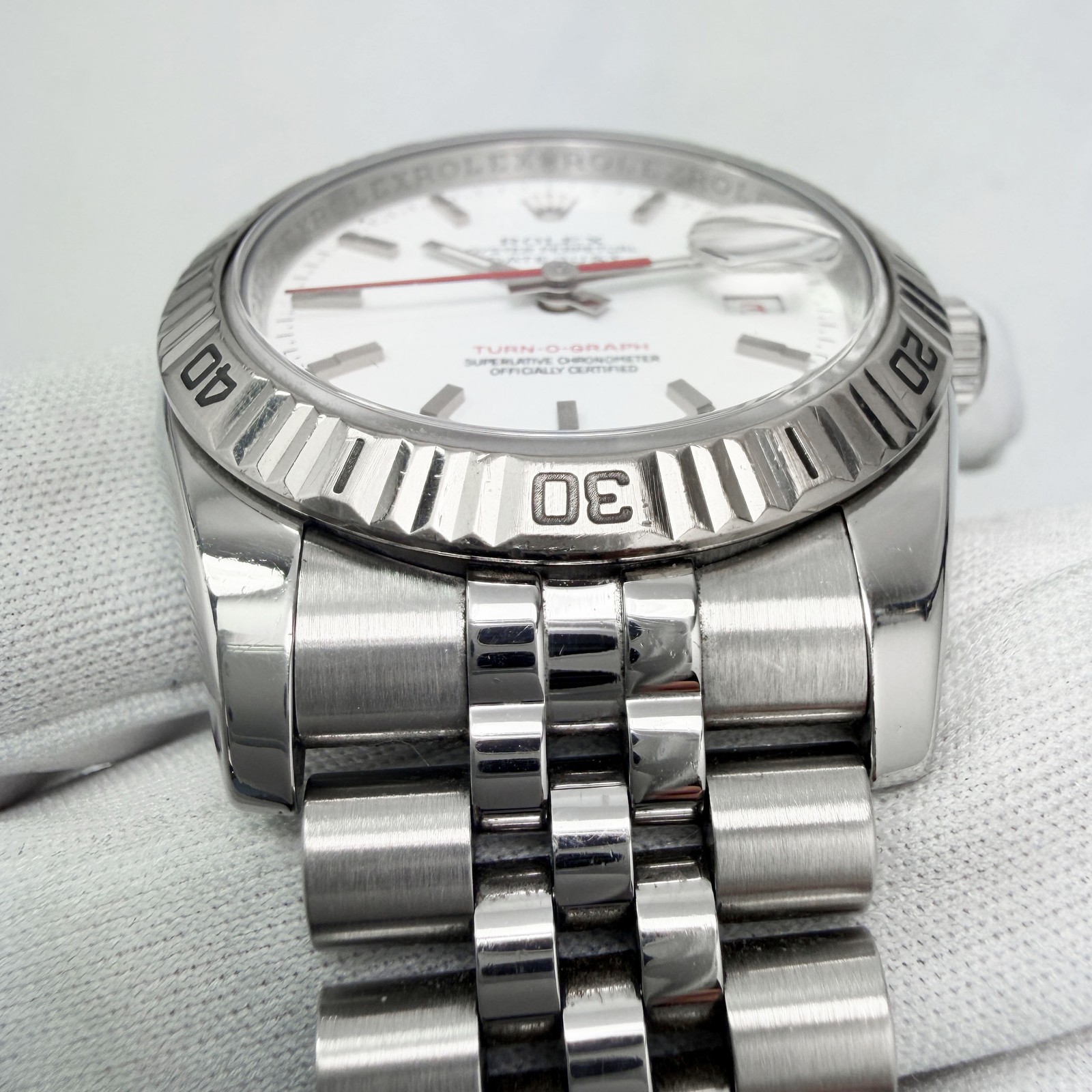 2007 Rolex Datejust Turn-O-Graph 116264 36MM White Steel Box Paper image 5