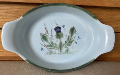 Vintage Buchan Keramik Portobello Schottland schottische Distel Kuchen Schale Steinzeug