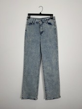 Women  s High Waist Straight Leg Jeans Blue Denim Size M