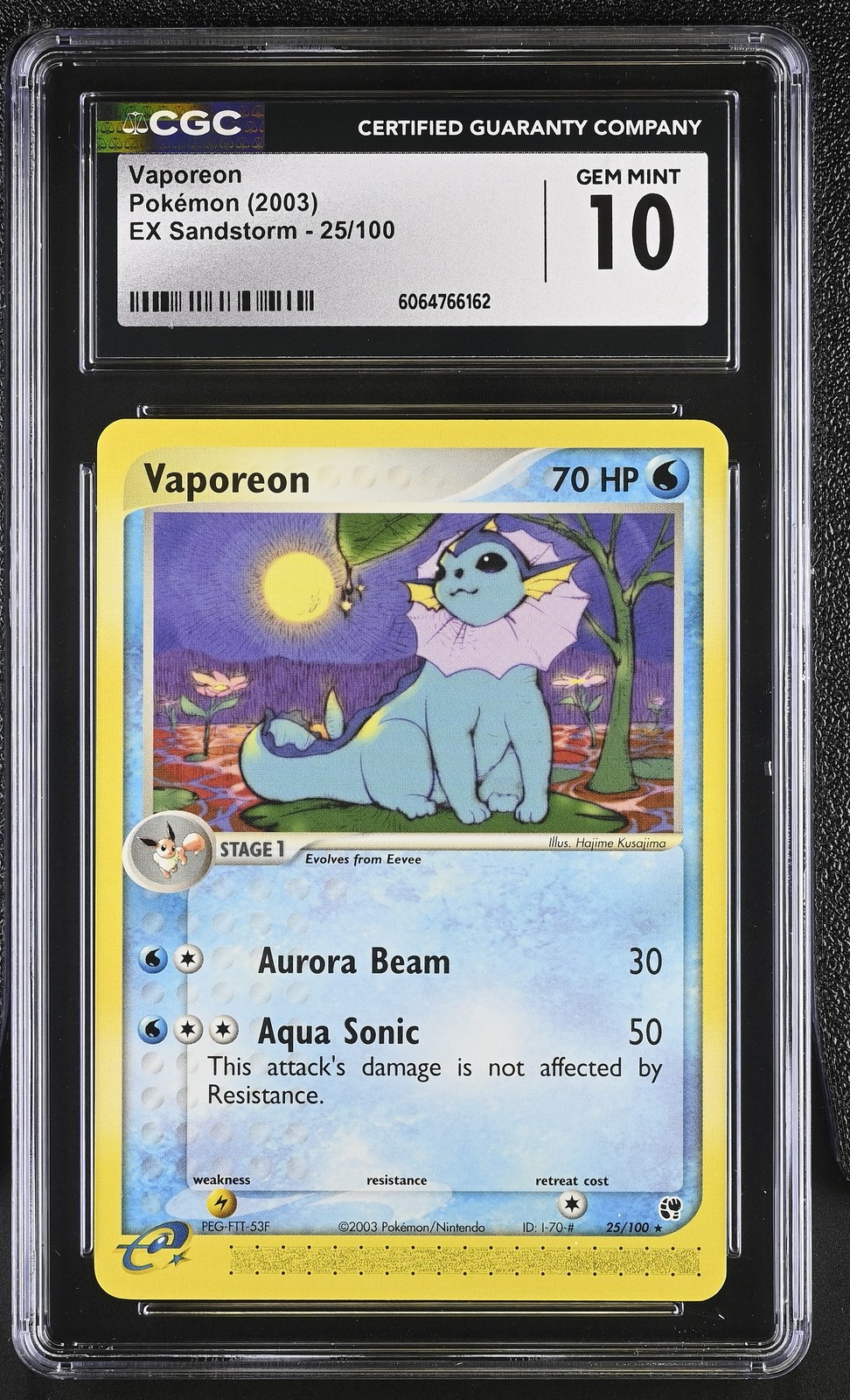 CGC 10 GEM MINT Vaporeon 2003 EX Sandstorm 25/100 Pokemon Card