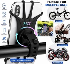 360 Rotatable Bike Phone Holder Silicone Motorcycle Bicycle Mount Stand