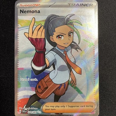 Pokemon Card Nemona 229/091 Paldean Fates Full Art Ultra Rare Holo NM Condition