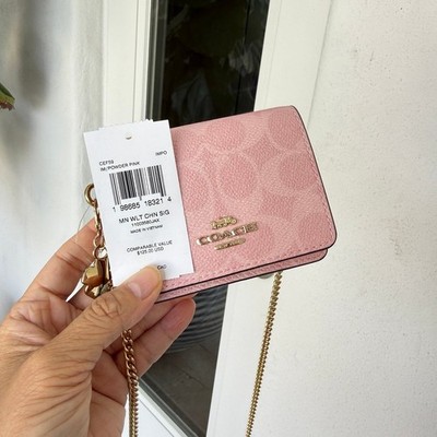 Coach Mini Wallet On A Chain In Signature Canvas With Charms CEF59