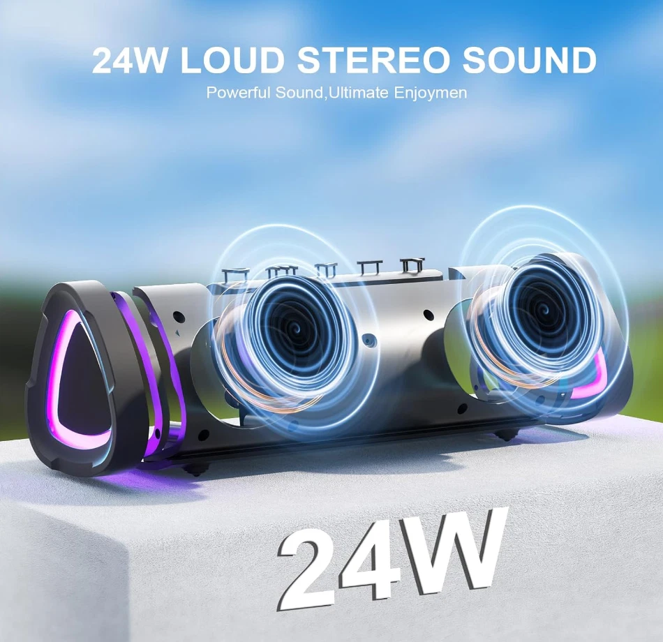 Altavoz inalámbrico portátil impermeable Vanzon V40 24W IPX7 - negro Foto 3 de 4