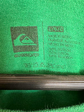 Quiksilver Green Cotton Blend Knit Logo Graphic Print Crew Neck T-Shirt Men's L