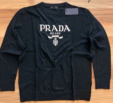 PRADA Black Color Men's Cotton Shirt Thin Sweater Us Size Medium No Custom Fee
