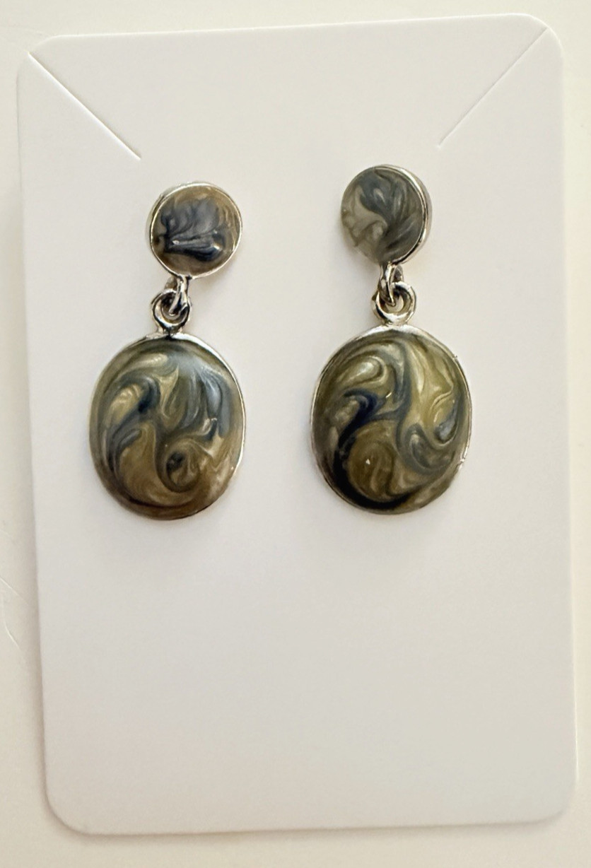 Sterling Silver Abalone Shell Drop Dangle Earring… - image 11