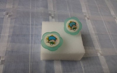 Sanrio Little Twin Stars Kiki Lala Thumbtacks Pin Set Kiki chan 2 Stück Selten