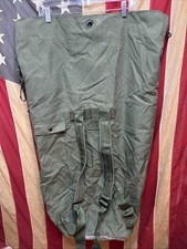 Military Duffle Bag OD Green Nylon Sea Bag Carry Straps Army Duffel USGI F385