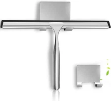 Shower Squeegee for Glass Doors, Stainless Steel Squeegee for Shower Glass with 