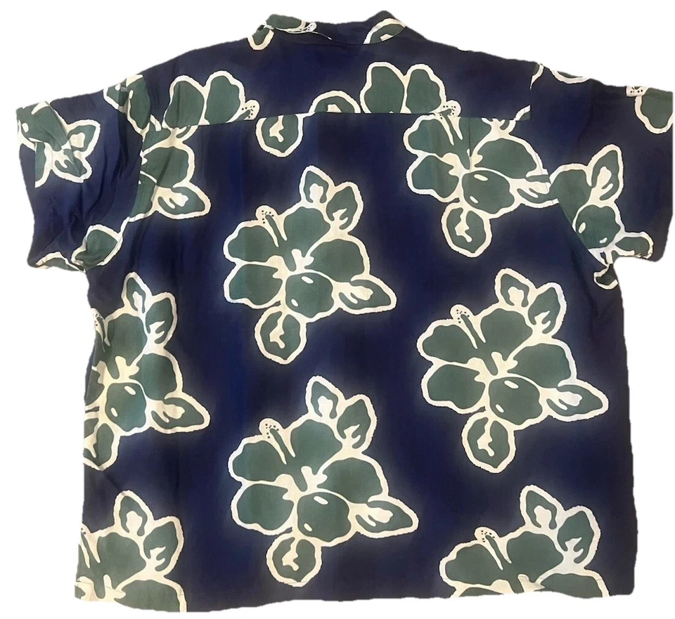 G.H. Bass & Co 5XL Hawaiian Shirt Button-Up Floral Short Sleeve - Image 4 of 4