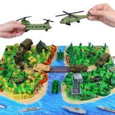 Army Men Military Toys for Boys Age 3-12, 124 Pcs Plastic Army Men Playset - ...