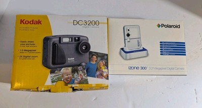 2 Digital Camera Lot As Is Polaroid Izone + Kodak DC3200 Both Boxed