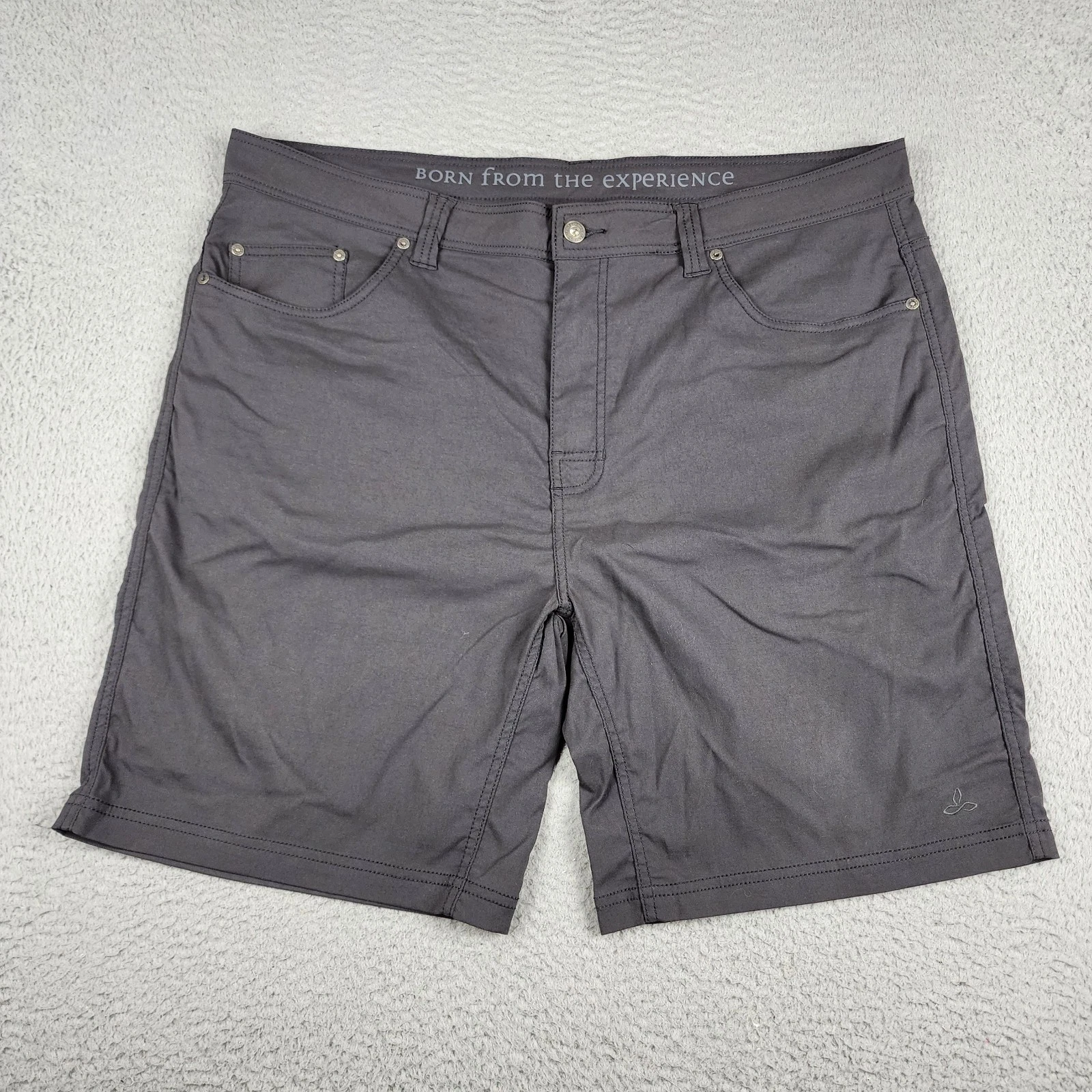 Prana Shorts Mens 40 Gray Brion Chino Hiking Fishing Camping Outdoors