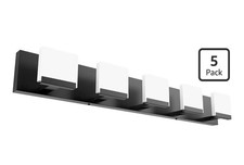 Ralbay LED Modern Bathroom Vanity Light - 5 Light Acrylic Matte Black