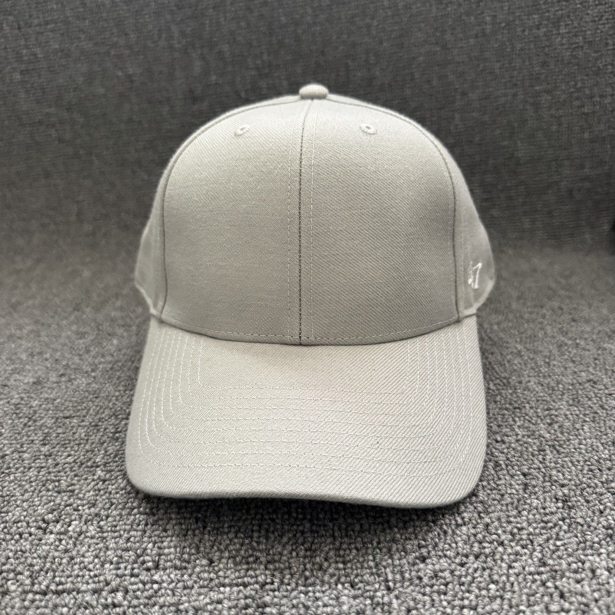'47 Brand Blank Dad Hat Strapback Light Grey Curved Brim Baseball Cap