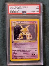 PSA 7 Near Mint 1st Edition Alakazam 1/102 (Base Set) Holo FRENCH Pokemon Card