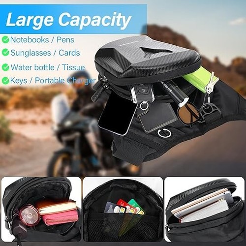 Marsupio Cosciale per Uomo e Donna, Marsupio Borsa Gamba Moto, EVA Impermeabile - Foto 3 di 7