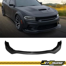 Fits 20-23 Dodge Charger Widebody V1 3PCS Front Bumper Lip Splitter Matte Black