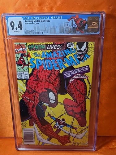 Amazing Spider-Man #345 (Newsstand) Marvel 1991 Venom Cletus Kasady KEY CGC 9.4