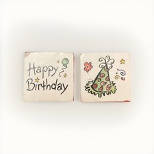 Happy Birthday Rubber Stamps - 1.5 x 1.5 - New