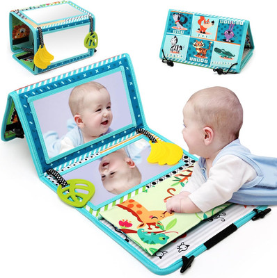 Baby Spiegel Spielzeug,Faltbares Bauchlage Spielzeug, Ideal Als Fühlbuch Für Neu