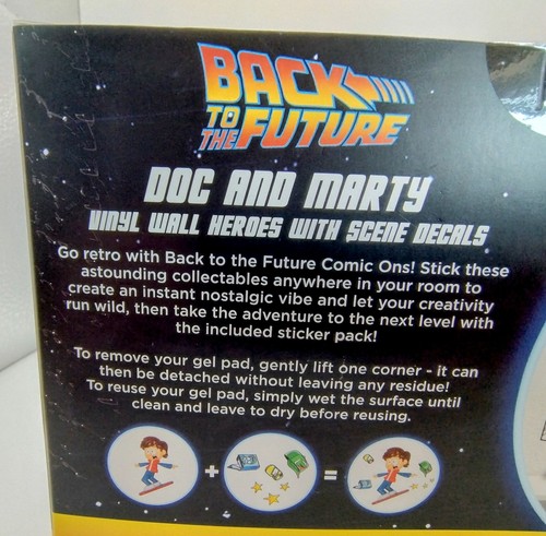 Back To The Future Comic Ons Doc & Marty Vinyl Figure Wall Decals New Sealed - Picture 9 of 13