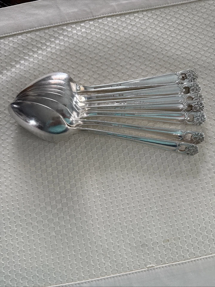8-1847 Rogers Bros ETERNALY Yours cucharas sopa ovaladas plateadas 7,5" Art Deco Foto 3 de 4