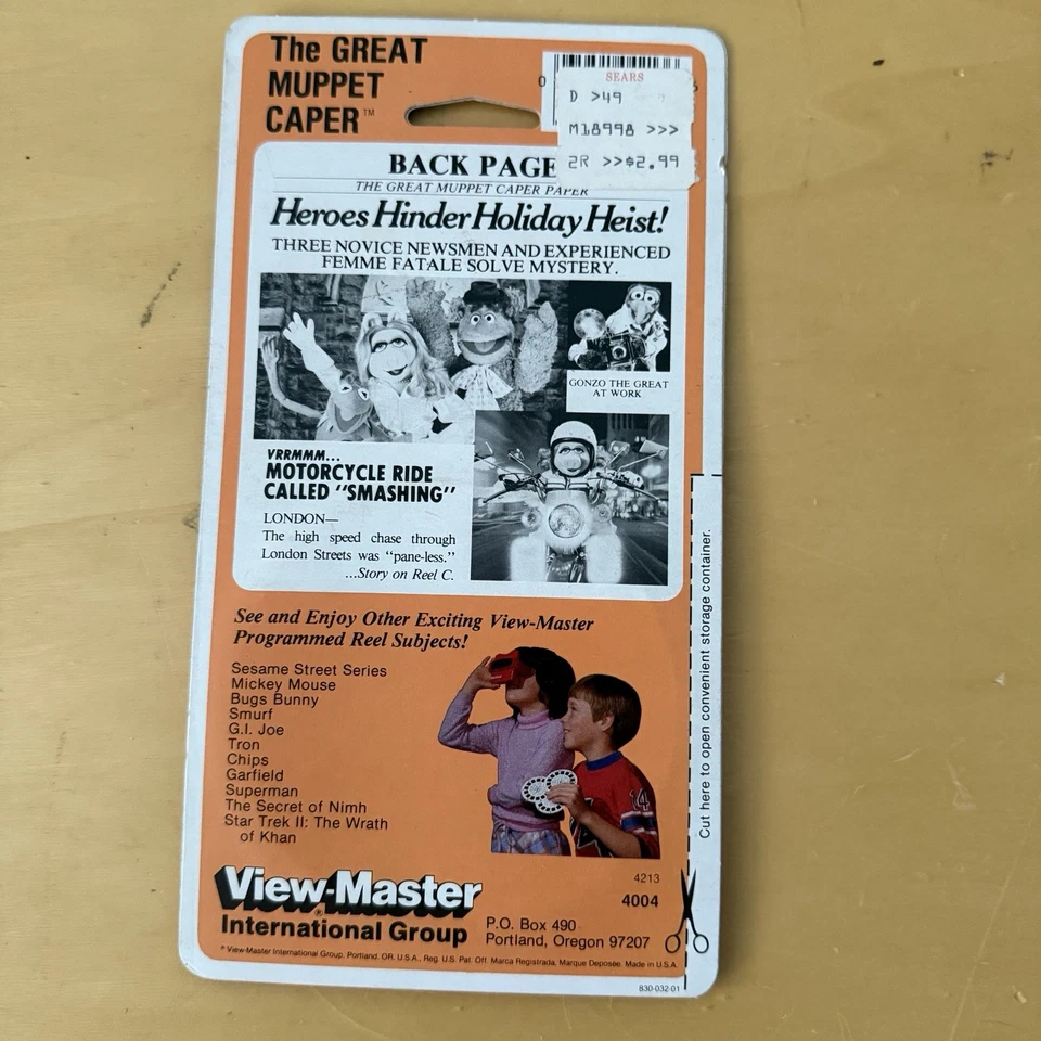 The Great Muppet Caper 3d View-Master 3 Reel Packet Brand New Kermit Miss Piggy - Image 2 of 2
