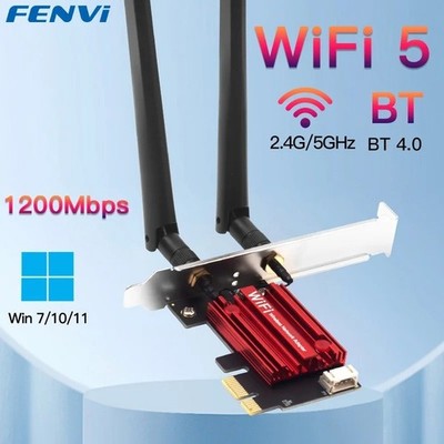 Wlan Karte 1200 Mbit/s WiFi 5 PCI-E Netzwerkkarte Dualband 2,4 G/5 GHz BT