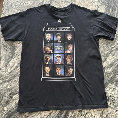 Doctor Who Men's T-Shirt Ripple Junction Size Large Black 