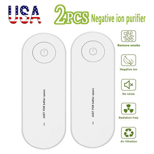 2pcs Mini Air Purifier Cleaner Filter Remove Odor Dust Mold Allergies Large Room