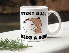 Every Dudu Needs A Bubu Mug - Peach Gomma Valentina's Day Bear Gift Idea