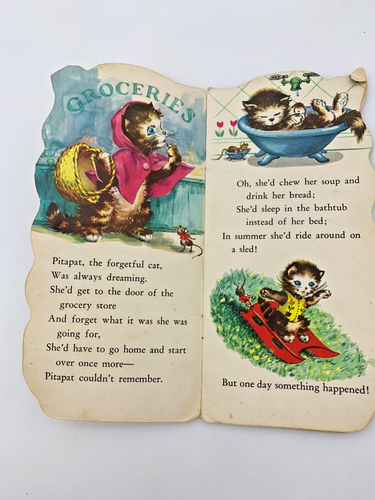 1949 Pit-a-Pat 8 pg book- F. Winship Whitman Pub damaged but great illustrations - Picture 6 of 10