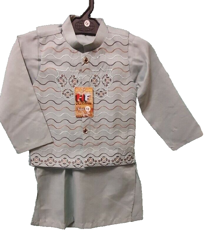 New Eid Baby Boys Pakistani Indian Shalwar Kameez Waistcoat kurta