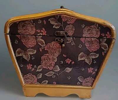 Vintage Rose Black With Gold Accents Dresser Jewelry Box | eBay Vintage Rose Black With Gold Accents Dresser Jewelry Box | eBay