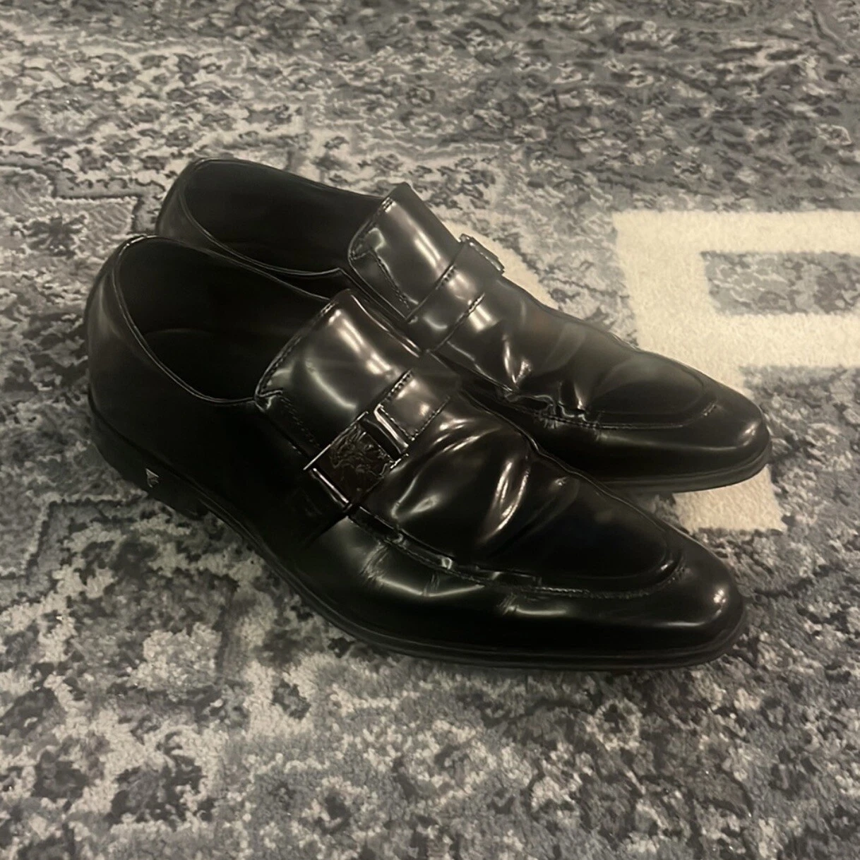 Mocassino Versace Spazzolato in pelle con cinturino testa di medusa