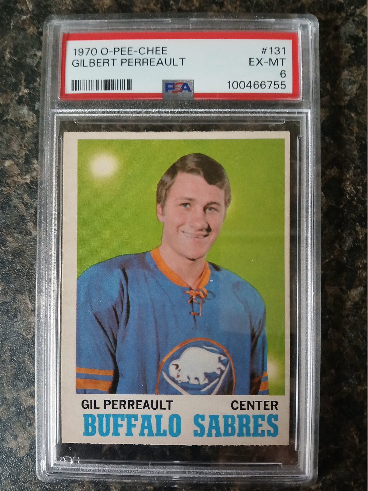 1970 opc hockey #131 GILBERT PERREAULT rookie PSA 6 Fresh Grade!