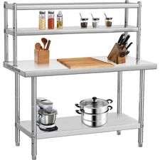 36" X 24" Commercial Prep Table Stainless Steel Work Table with 36" X 12" Shelf
