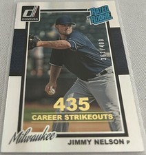 2014 Donruss Baseball Jimmy Nelson Milwaukee Brewers Stat Line Rookie #d 361/400