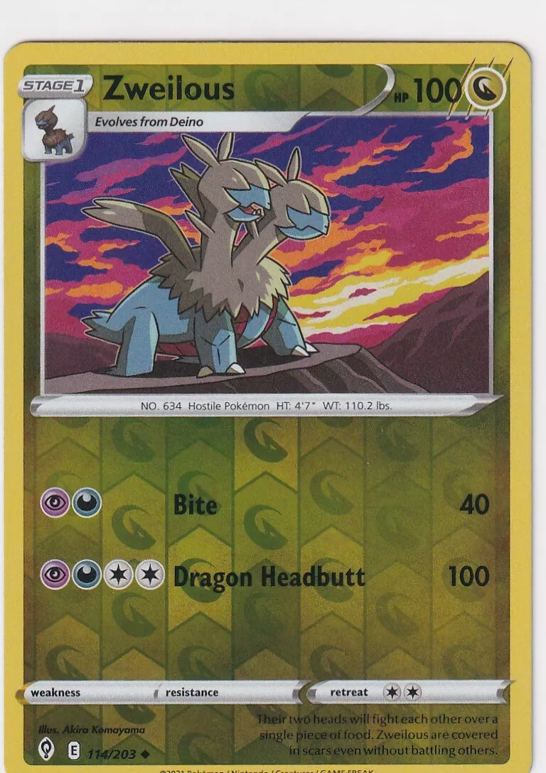 Zweilous (carta tipo dragão) - Pokémon TCG Cards (original em português)