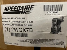 SPEEDAIRE 2WGX7B Air Compressor Pump: Splash Lubricated, 1 Stage, 3 hp (NEW)