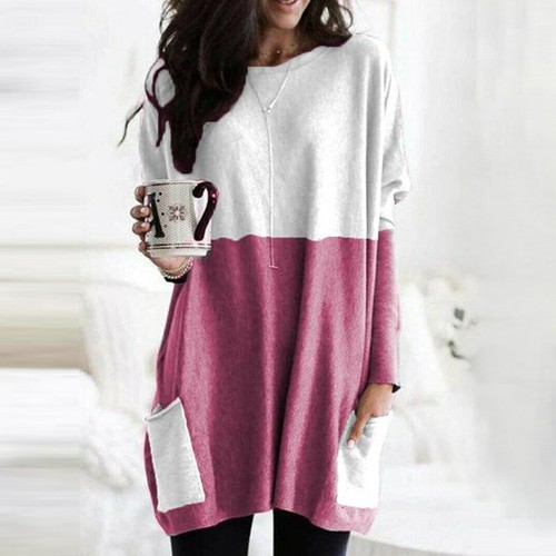 Pullover Langarm Pullover Jersey Oberteile Kleid Damen Bluse Winter Übergröße - Bild 4 von 13