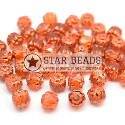 CZECH FACETED PRESSED GLASS BOLS CATHEDRAL BEADS - PICK COLOUR & SIZE - Picture 7 of 23