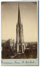 France, Bordeaux, Tour Saint Michel vintage albumen print.  Albumin Print