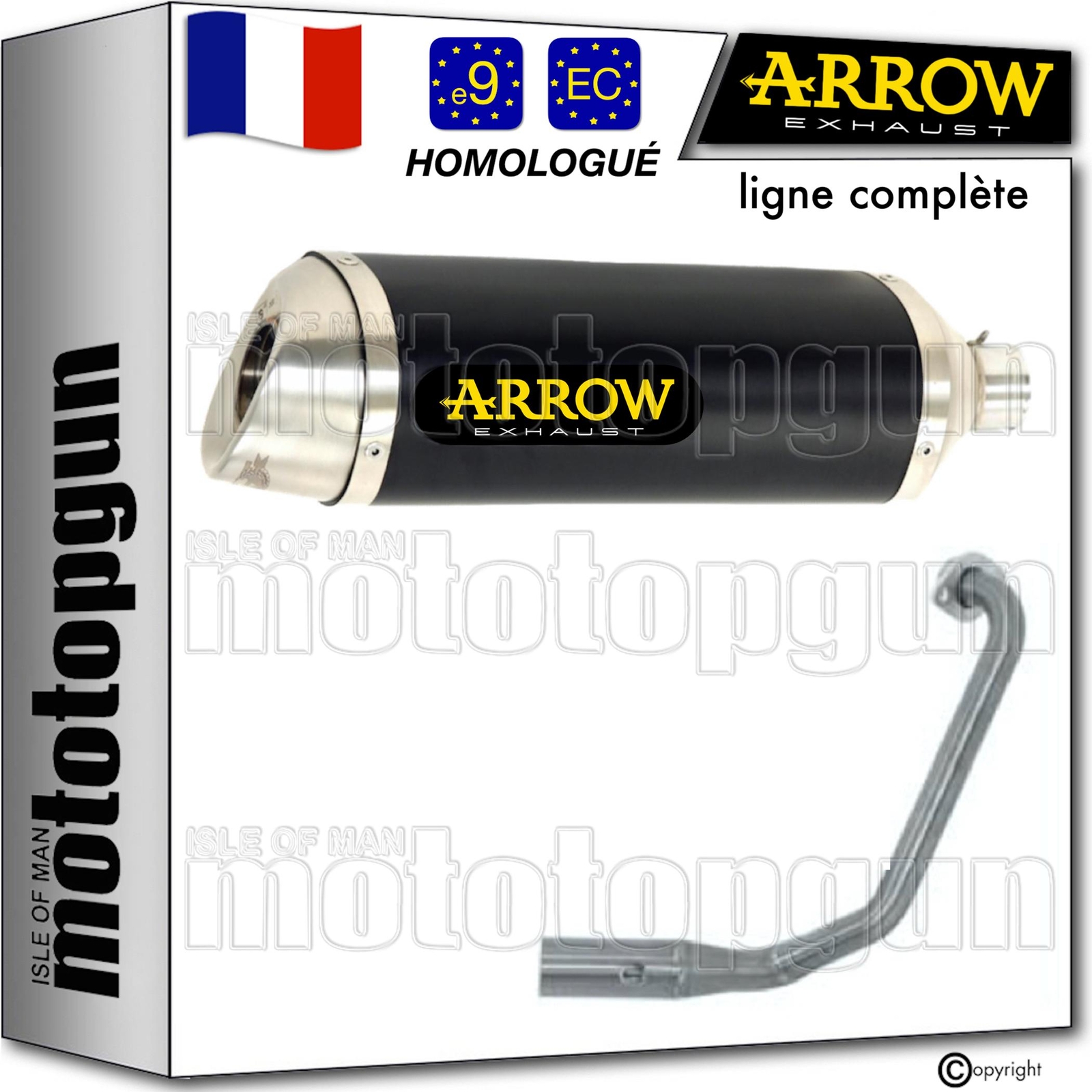 Ligne complete Arrow Thunder noir resolvez le manque de bruit de votre MT125 2021