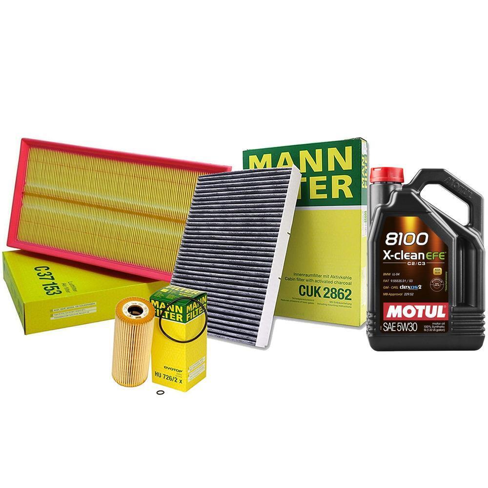 5L Motul 8100 XCLEAN EFE 5W30 Mann Oil Filter Service Kit For Golf 1.9 TDI 99-06