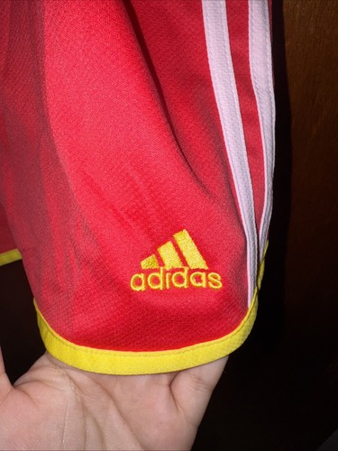 Adidas Womens Pink And Yellow Activewear Shorts Size XL - Picture 3 of 8